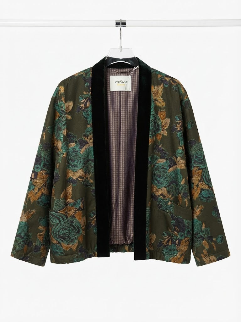 WU-SIDE Giacca Bomber Donna Militare Arancio in Seta e Viscosa