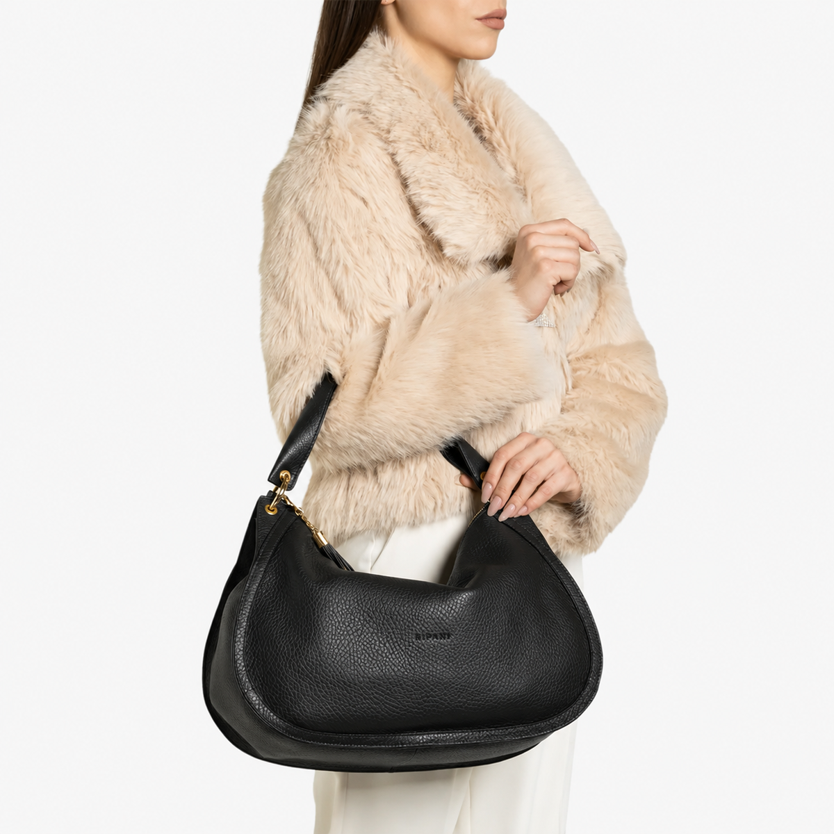 RIPANI RACHEL 1031CF Borsa a Spalla L Nera in Vera Pelle Made in Italy (Copia)