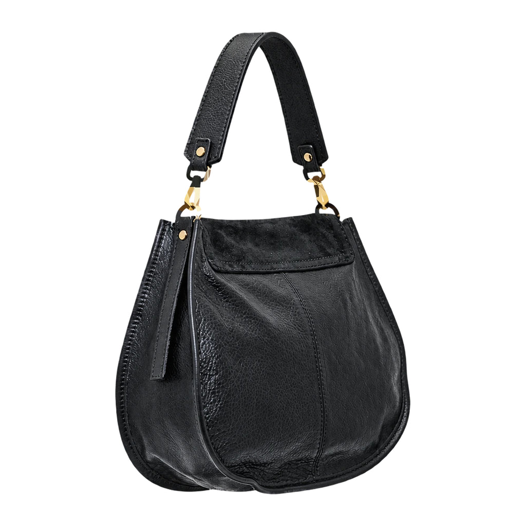 RIPANI Bina 1081MC Borsa a Spalla L Nera in Pelle Scamosciata Made in Italy
