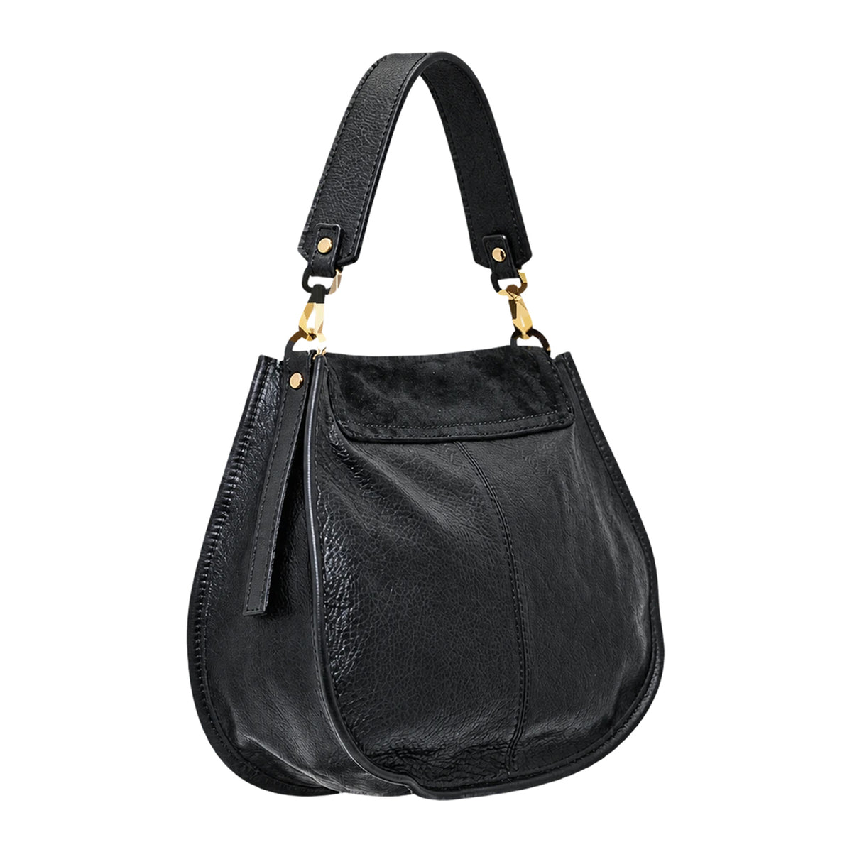 RIPANI Bina 1081MC Borsa a Spalla L Nera in Pelle Scamosciata Made in Italy