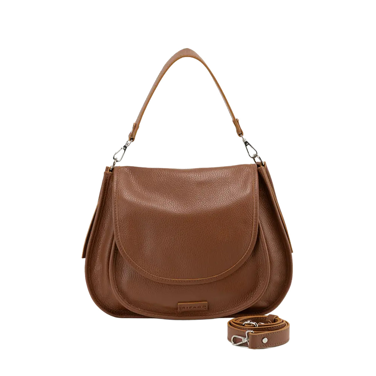 RIPANI Bina 1081OJ Borsa a Spalla L Cuoio in Pelle Effetto Cervo Made in Italy
