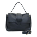 RIPANI Marina 1141CF Borsa a Spalla L Nera in Pelle Effetto Bufalo Made in Italy