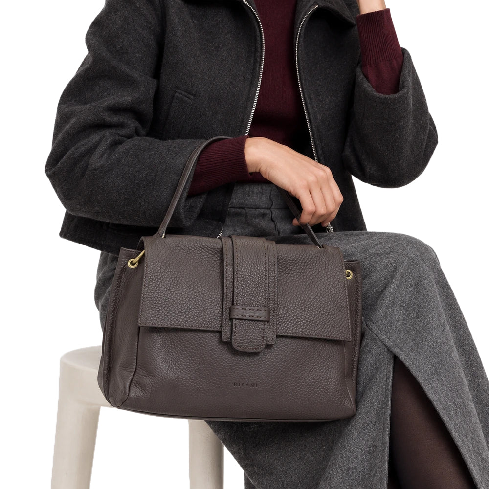 RIPANI Marina 1141CF Borsa a Spalla L Moro in Pelle Effetto Bufalo Made in Italy
