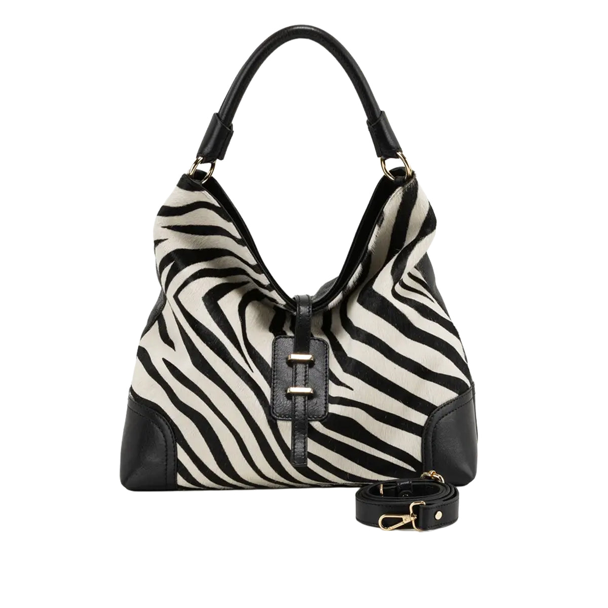 RIPANI Hilda 1185MZ Borsa a Spalla L Zebra/Nero in Pelle Made in Italy