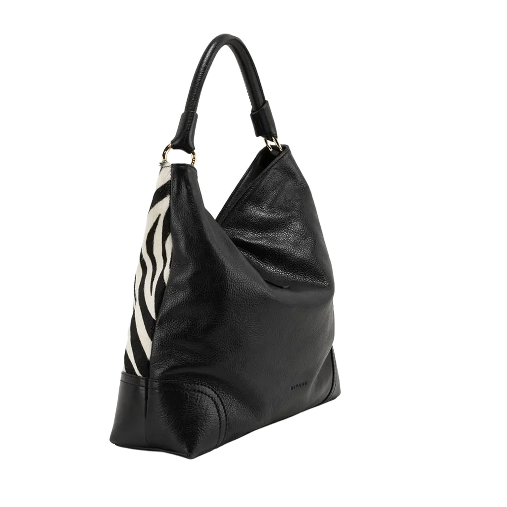 RIPANI Hilda 1185MZ Borsa a Spalla L Zebra/Nero in Pelle Made in Italy