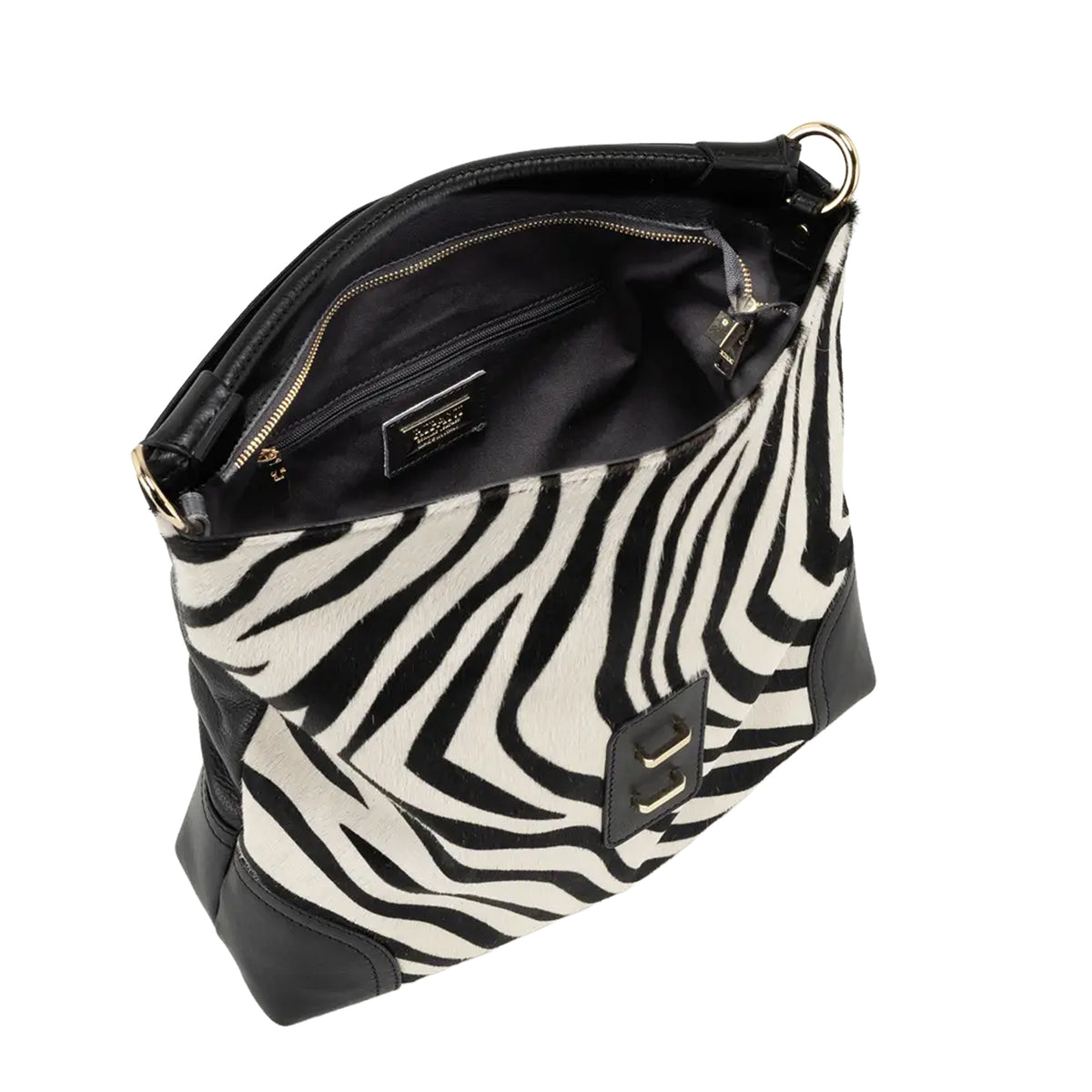 RIPANI Hilda 1185MZ Borsa a Spalla L Zebra/Nero in Pelle Made in Italy