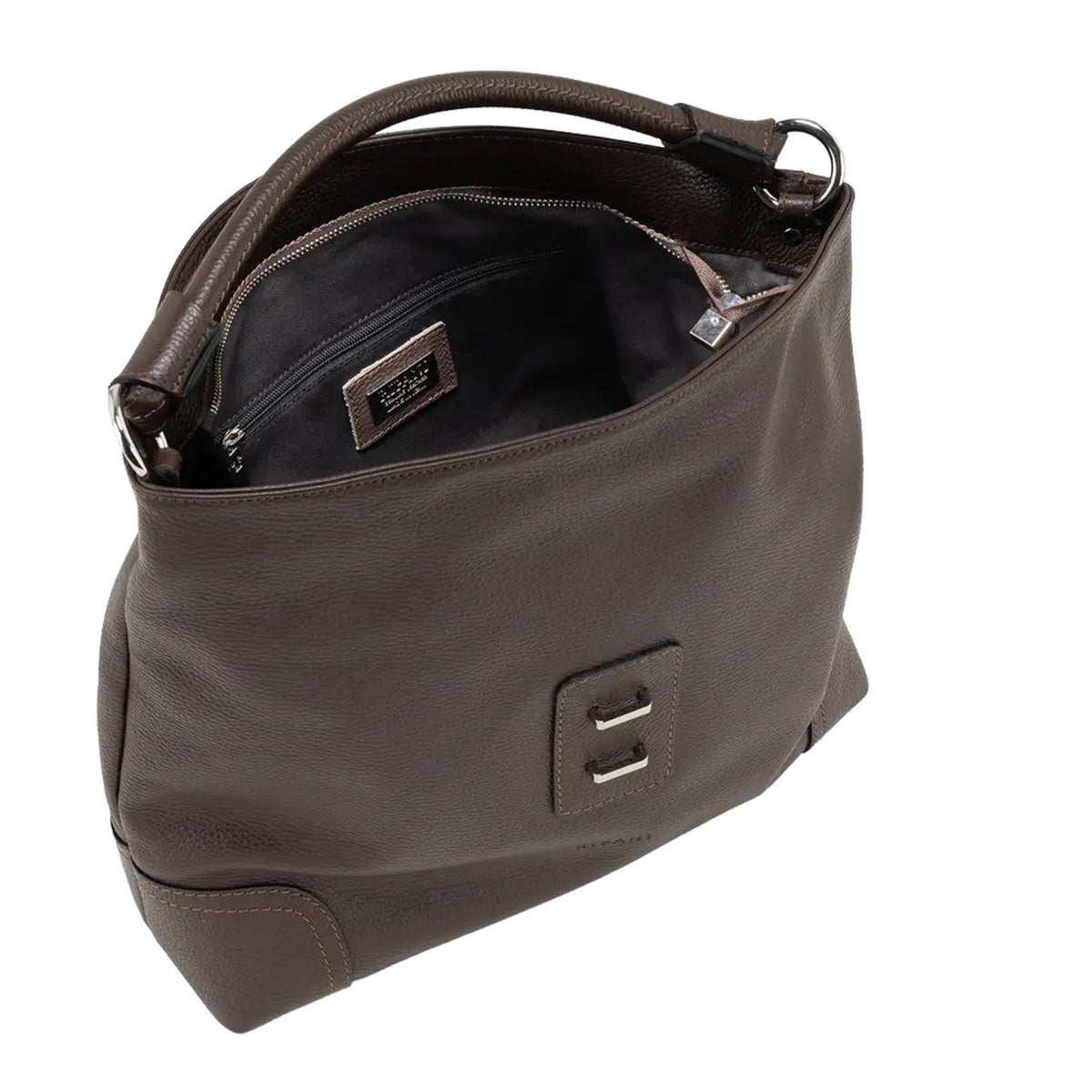 RIPANI Hilda 1185OJ Borsa a Spalla L Cioccolato in Pelle Effetto Cervo Made in Italy