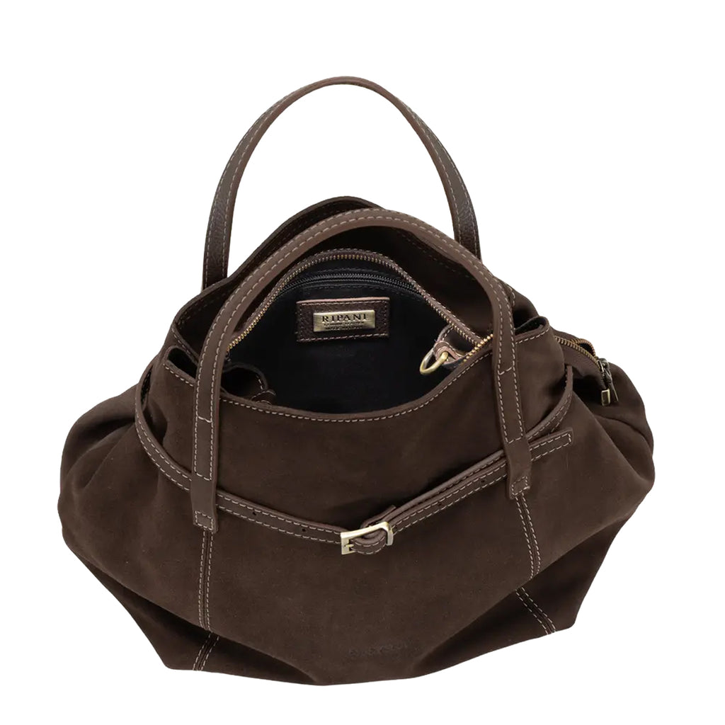 RIPANI IRIS 1391ON Borsa a Mano L Moro in Pelle Scamosciata Made in Italy