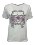 EMPATHIE  T-shirt donna bianca mezza manica S2100301 100% cotone MADE IN ITALY