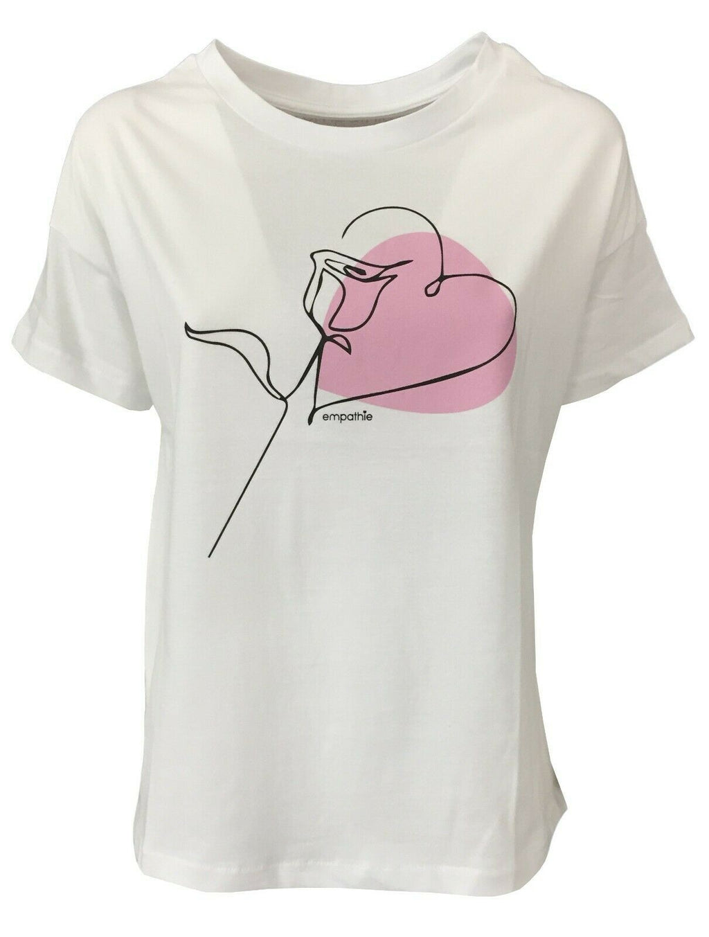 EMPATHIE T-shirt donna bianca mezza manica S2100304 100% cotone MADE IN ITALY