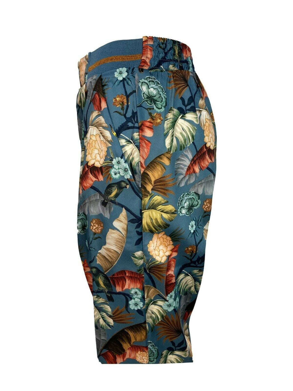 LA FEE MARABOUTEE pantalone donna fantasia celeste/fiori art FA-PA-LAUDE MADE IN ITALY
