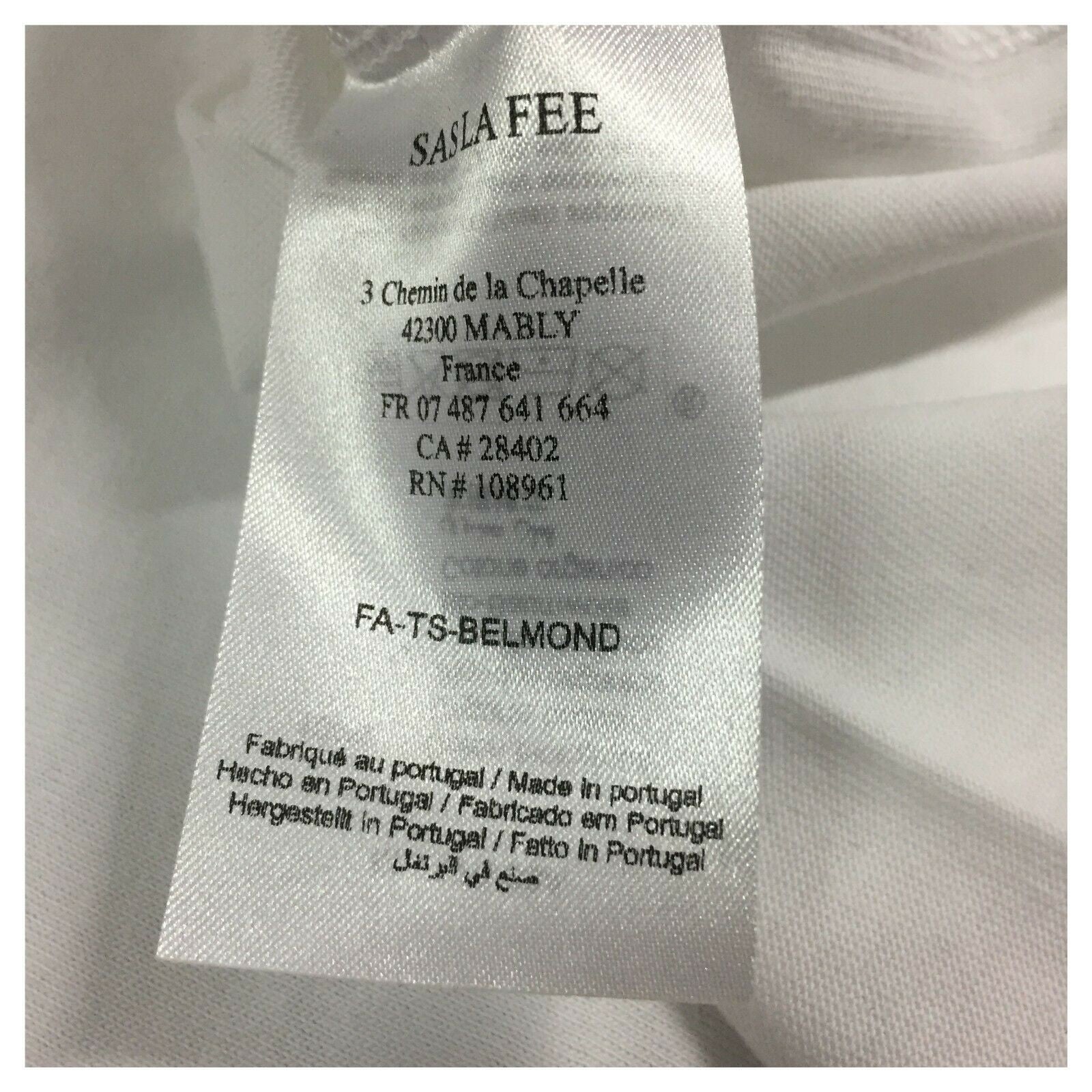 LA FEE MARABOUTEE t-shirt donna bianca stampa fuxia art FA-TS-BELMOND 100% cotone organico