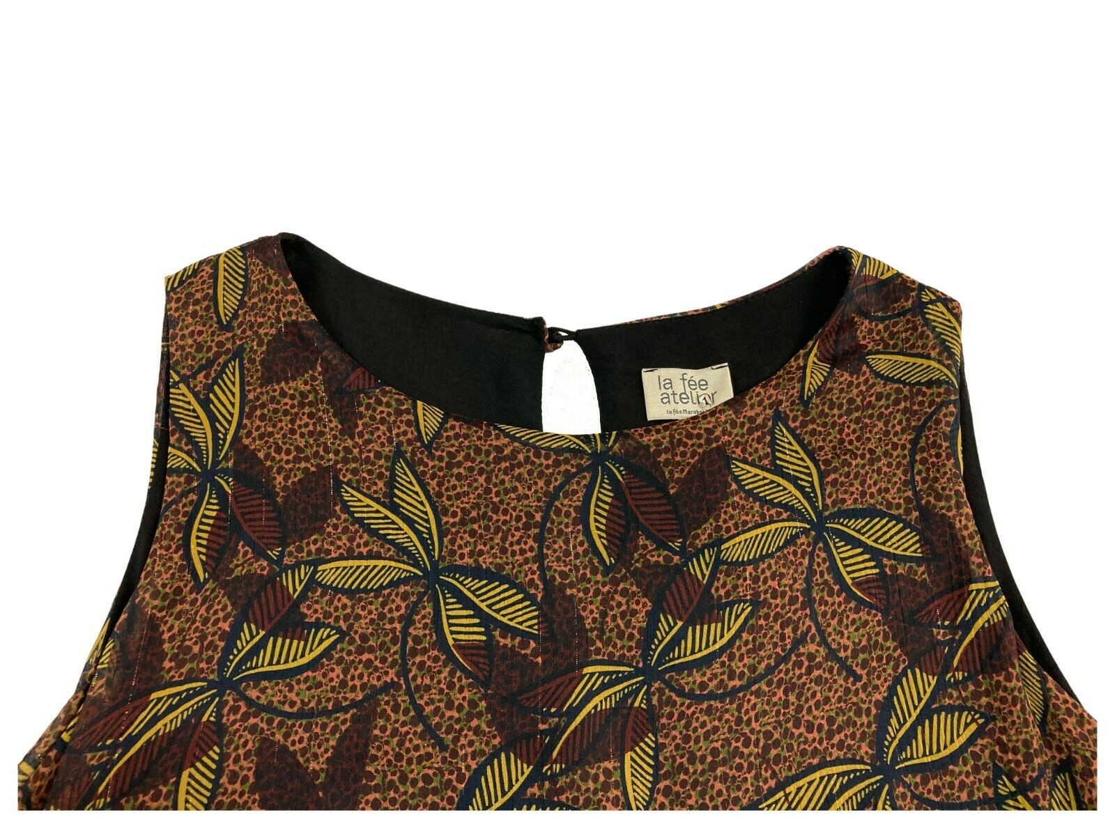 LA FEE MARABOUTEE abito donna fantasia nero/moro/lurex art FA-RO-LIBRE MADE IN ITALY