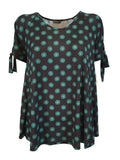FEELING by JUSTMINE t-shirt donna fantasia moro/smeraldo svasata art E2658682 ETHNO MADE IN ITALY