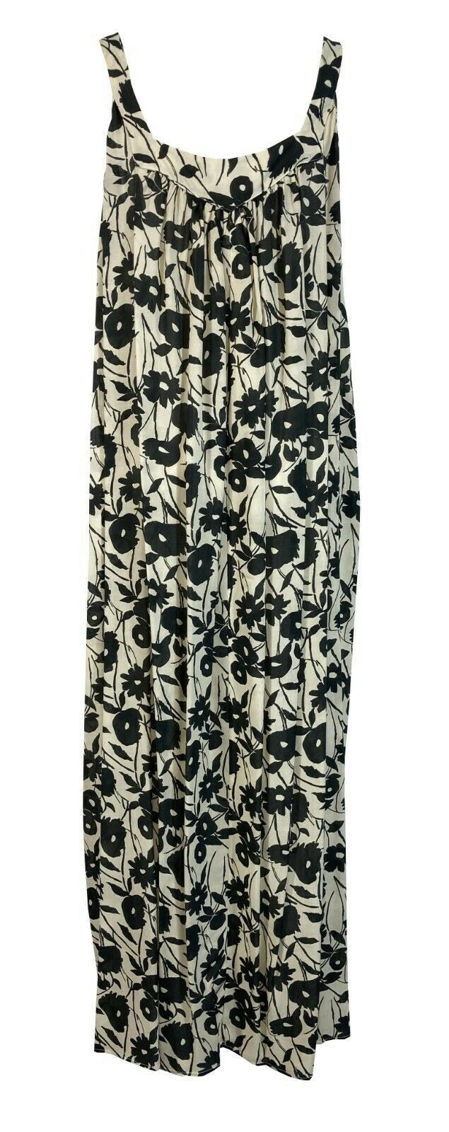 LIVIANA CONTI abito donna lungo fantasia floreale écru/nero art L1SU48 MADE IN ITALY