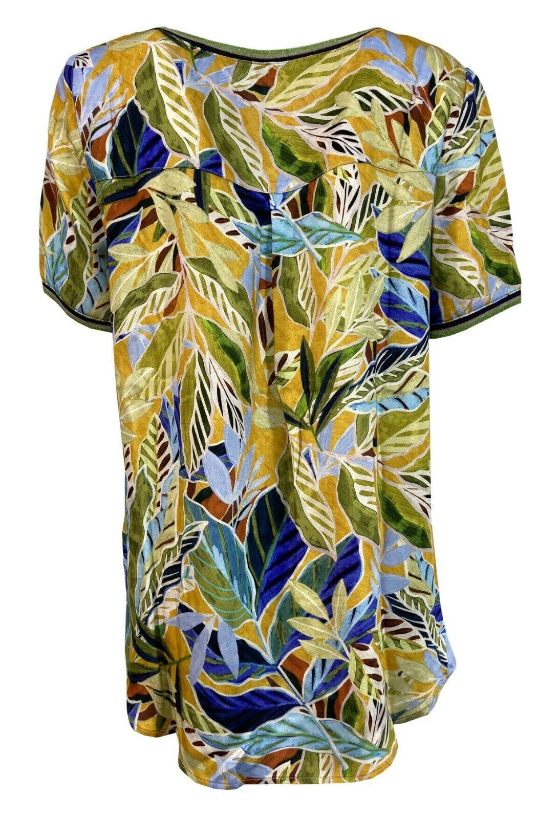 ETICI blusa donna mezza manica fantasia giallo/verde/azzurro art E1/3825 MADE IN ITALY
