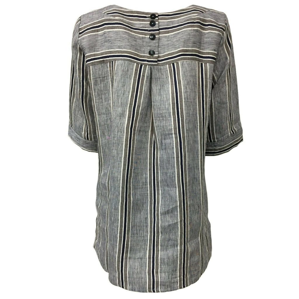 ETiCi Blusa donna lino over mezza manica a righe art E1/7414/20 MADE IN ITALY