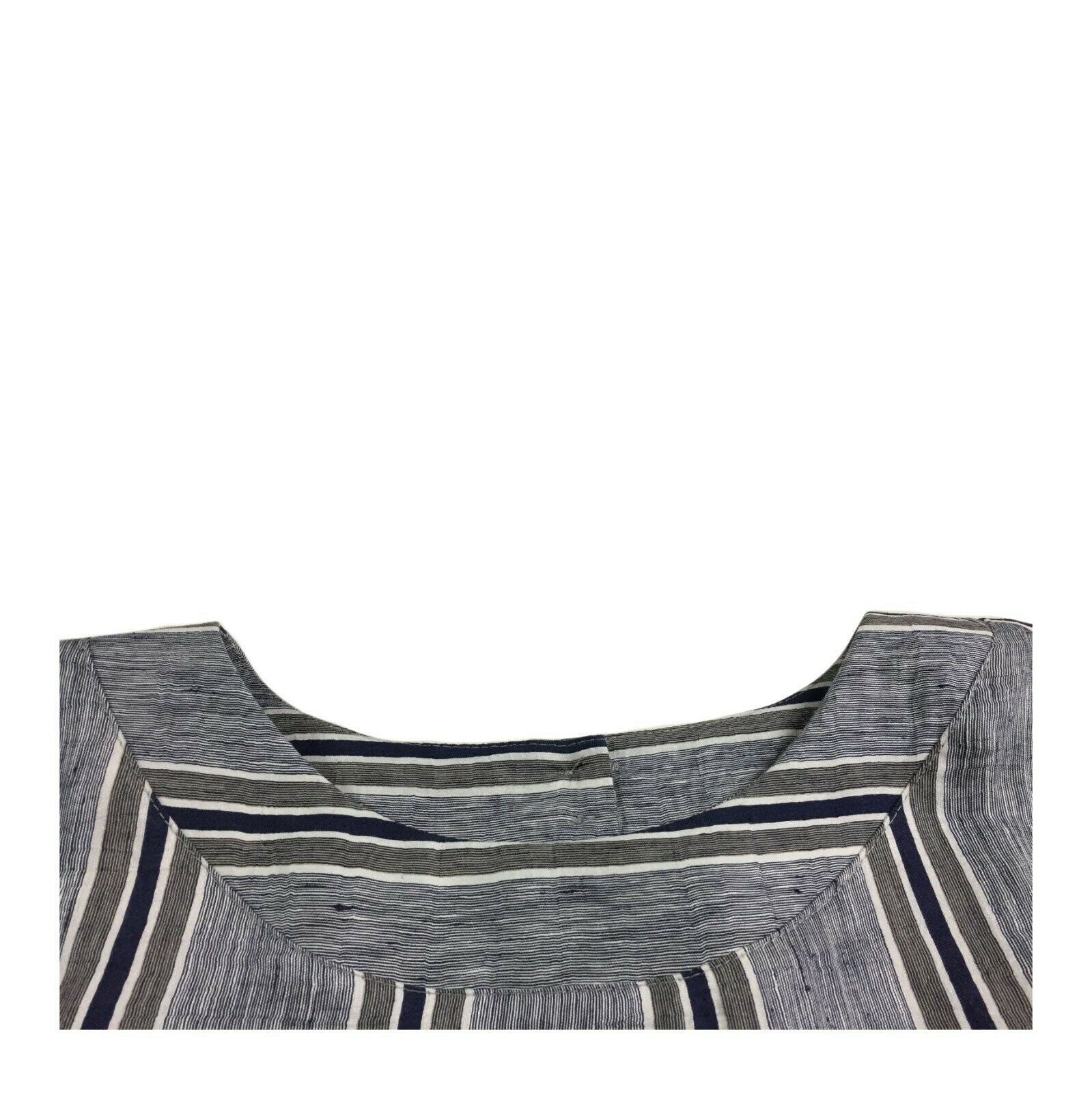 ETiCi Blusa donna lino over mezza manica a righe art E1/7414/20 MADE IN ITALY