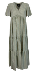 PRET A PORTER VENEZIA abito donna lungo quadretti vichy bianco/verde art SUSHI 100% cotone MADE IN ITALY