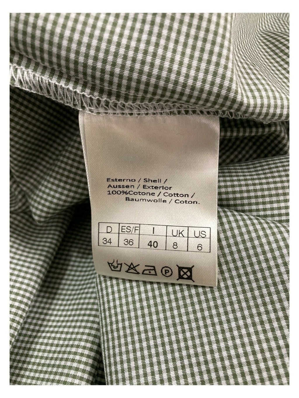 PRET A PORTER VENEZIA abito donna lungo quadretti vichy bianco/verde art SUSHI 100% cotone MADE IN ITALY