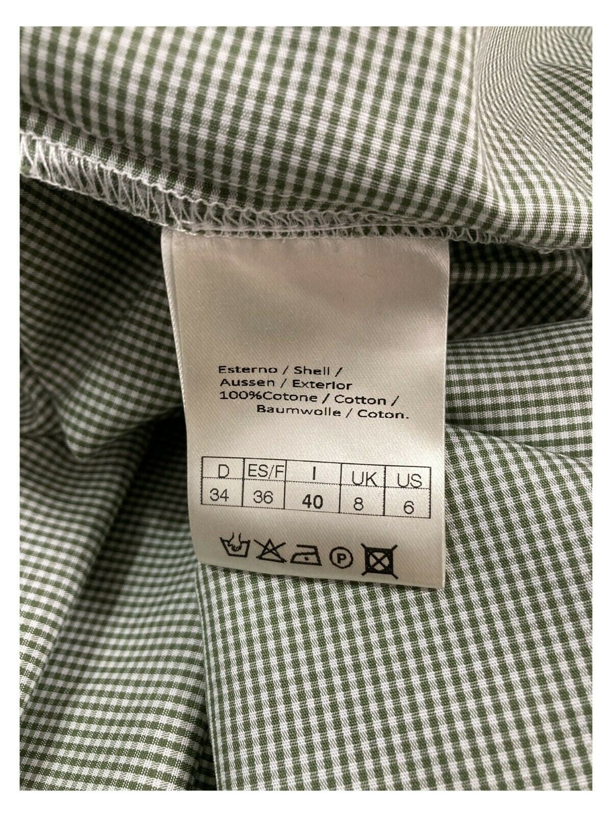 PRET A PORTER VENEZIA abito donna lungo quadretti vichy bianco/verde art SUSHI 100% cotone MADE IN ITALY