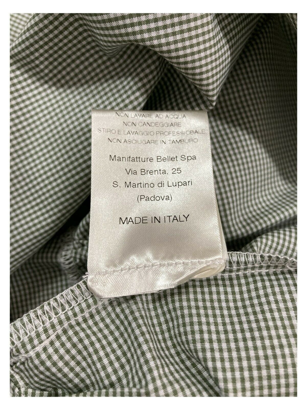 PRET A PORTER VENEZIA abito donna lungo quadretti vichy bianco/verde art SUSHI 100% cotone MADE IN ITALY