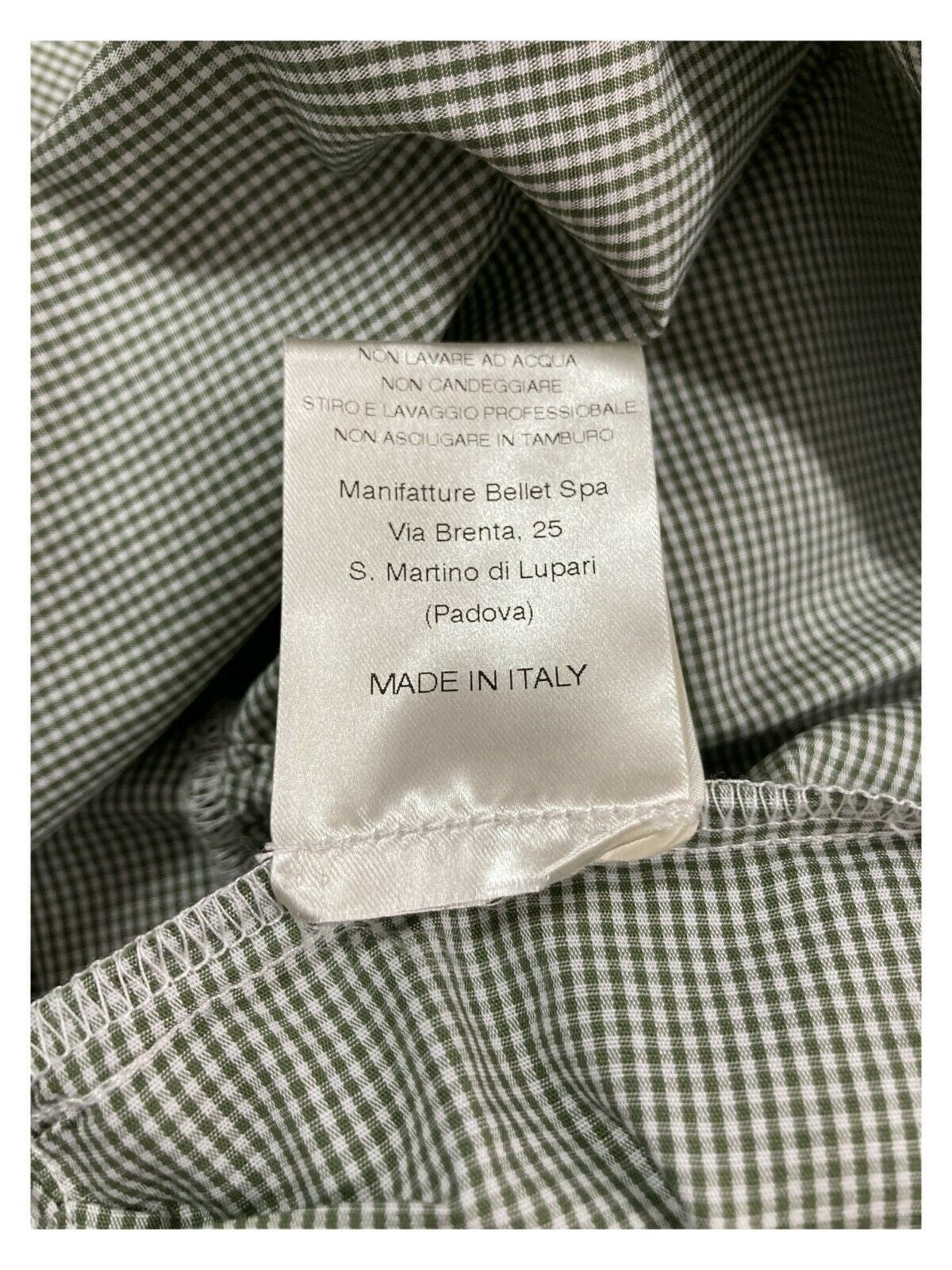 PRET A PORTER VENEZIA abito donna lungo quadretti vichy bianco/verde art SUSHI 100% cotone MADE IN ITALY