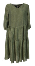 PRET A PORTER VENEZIA abito donna foderato verde art VANIGLIA 100% lino MADE IN ITALY