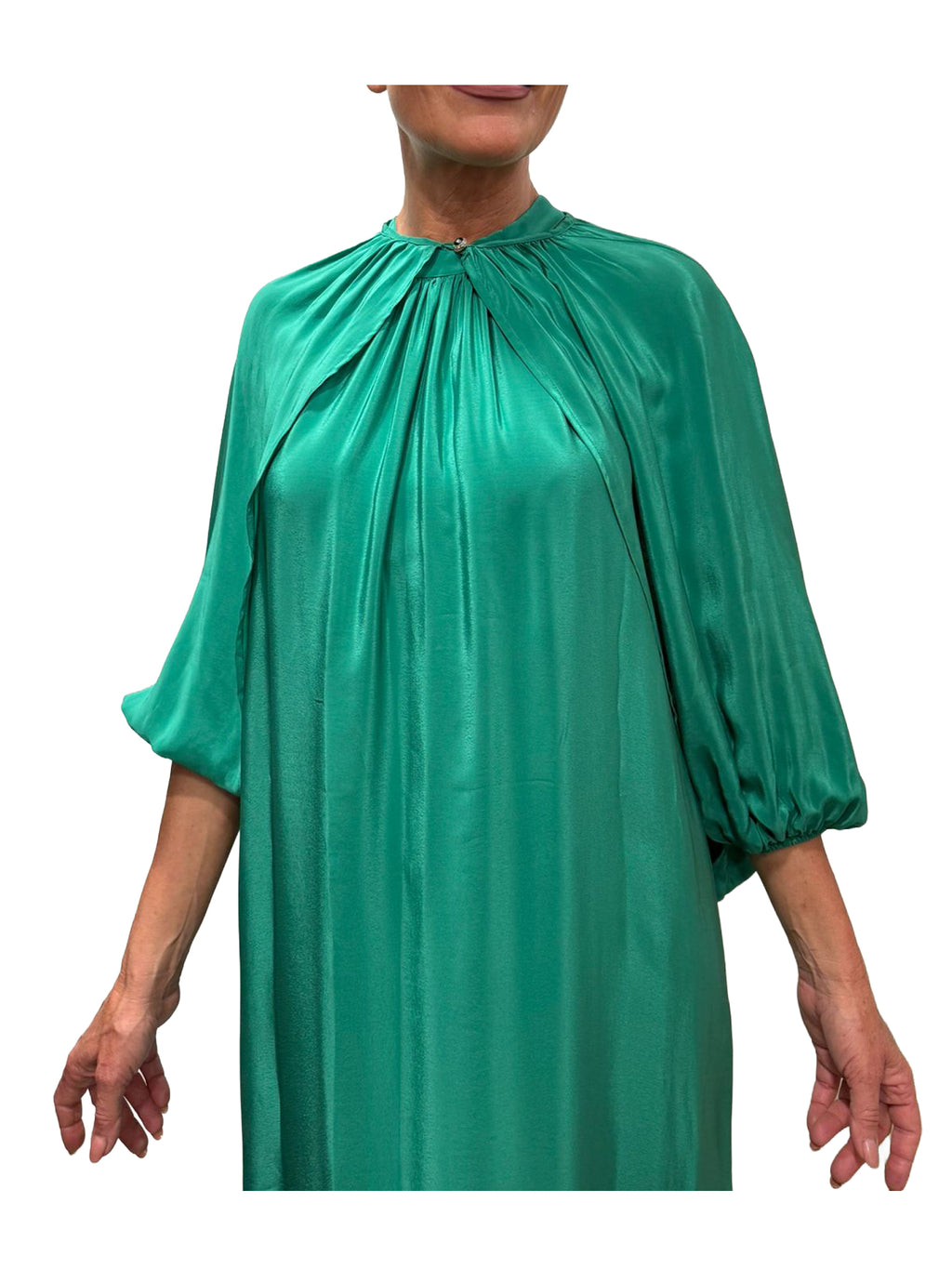 WU’SIDE coprispalla donna smeraldo art. CSP 26359 in viscosa Made in Italy