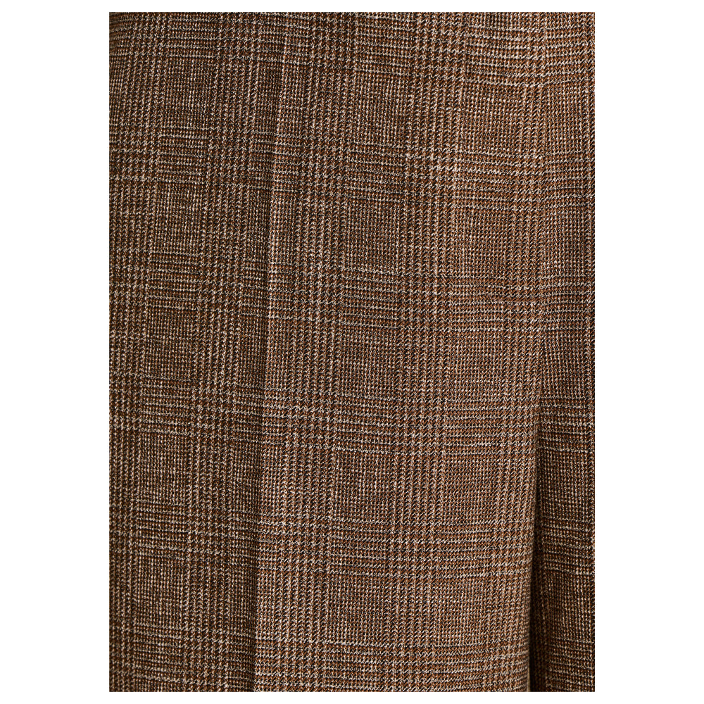 LA FEE MARABOUTEE pantalone donna principe di galles marrone/beige ENIK-P