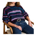LA FEE MARABOUTEE maglia donna righe multicolor blu a scatola EPHEX Made in Italy