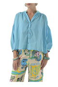 ORFEO PARIS DANIELE TW1774E blusa donna over ricamo 100% cotone