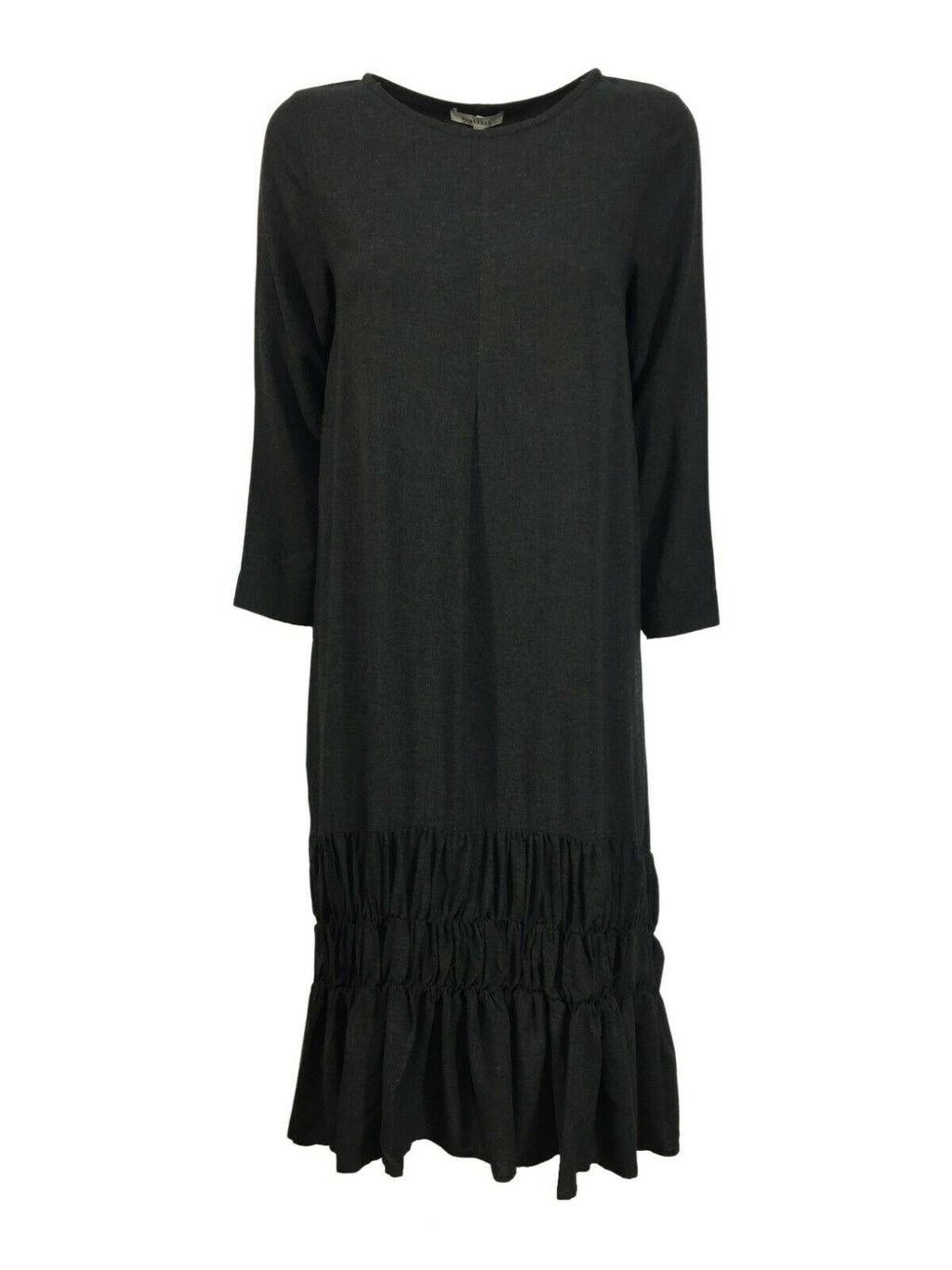 HUMILITY 1949 abito donna lungo antracite girocollo art HB-RO-MORINE 100% viscosa MADE IN ITALY