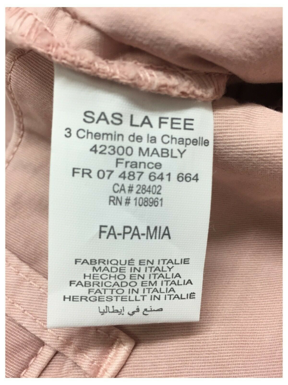 LA FEE MARABOUTEE pantalone donna rosa alla caviglia art FA-PA-MIA MADE IN ITALY