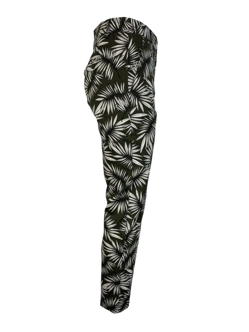 LA FEE MARABOUTEE pantalone donna fantasia foglie militare/bianco/nero art FA-PA-MICHELE MADE IN ITALY