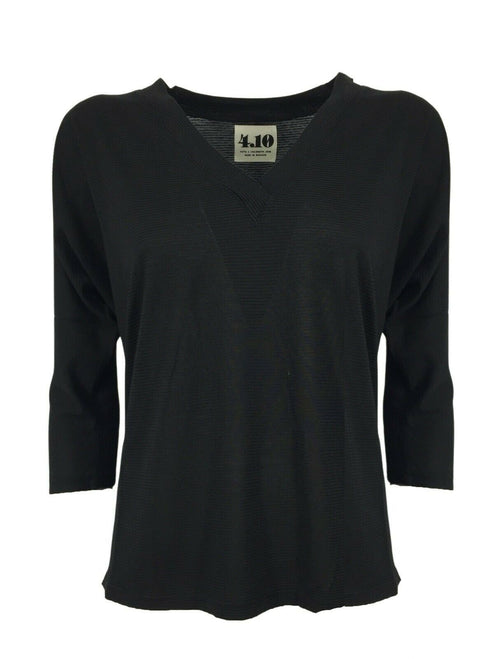 4.10 by BKØ maglia donna righe in tinta art DD22438 KIMONO MADE IN ITALY