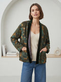 WU-SIDE Giacca Bomber Donna Militare Arancio in Seta e Viscosa