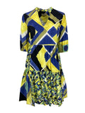 ETiCi abito donna fantasia giallo/bluette art A1/5642 100% cotone MADE IN ITALY