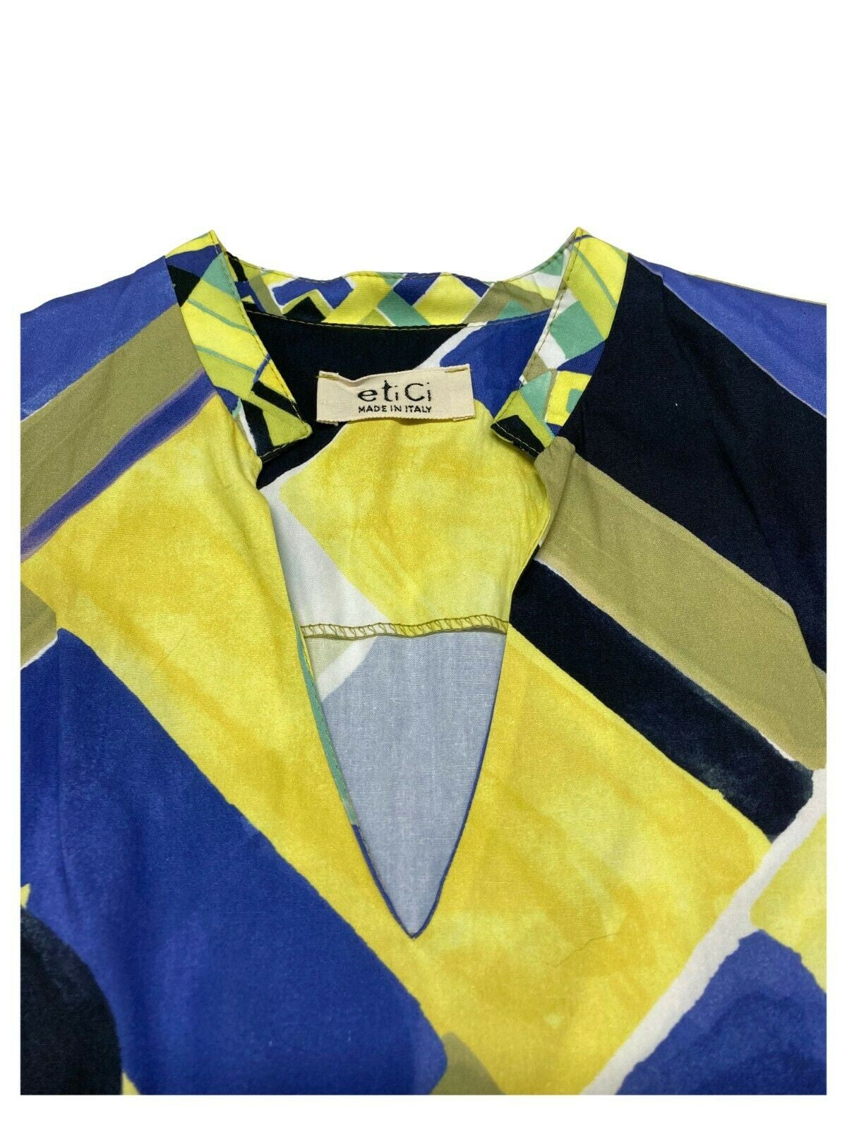 ETiCi abito donna fantasia giallo/bluette art A1/5642 100% cotone MADE IN ITALY