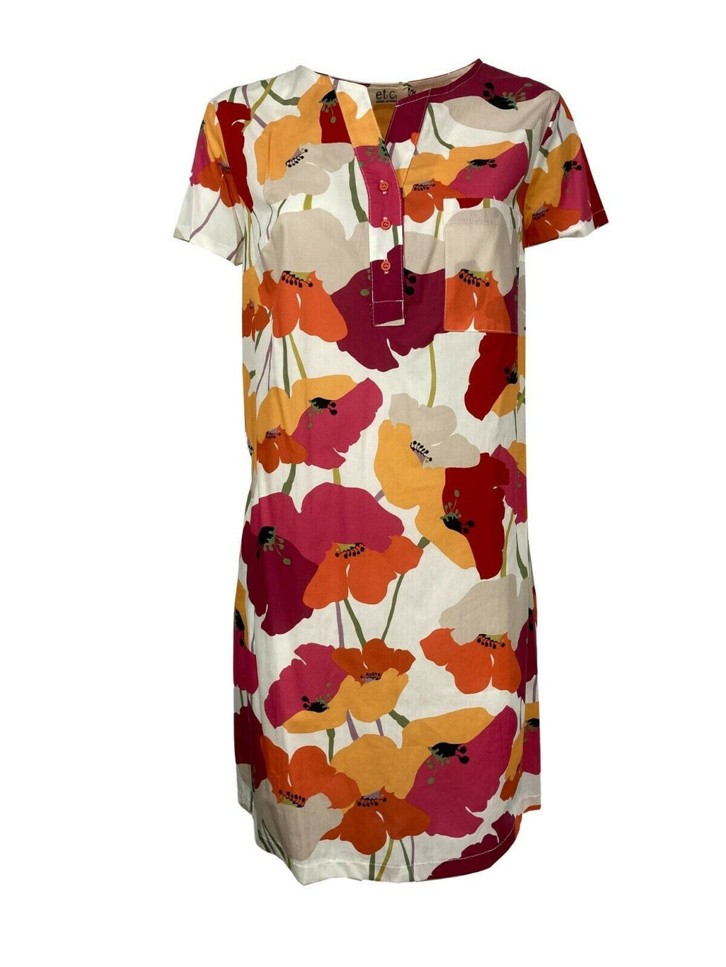 ETiCi abito donna fantasia floreale arancio/fuxia art A1/5654 100% cotone MADE IN ITALY