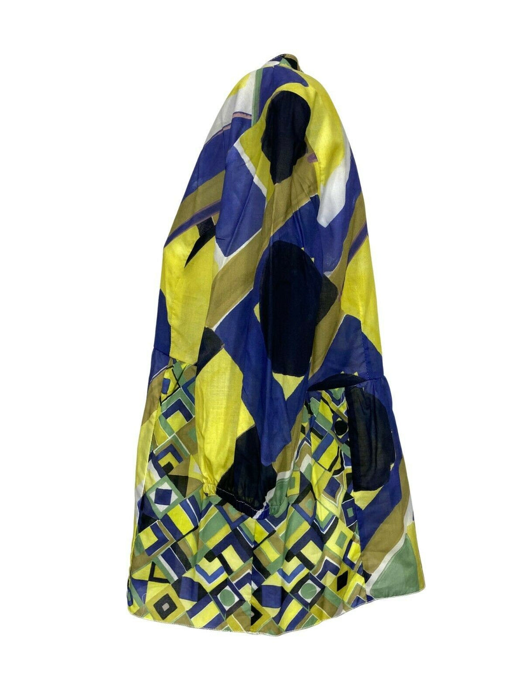 ETiCi blusa donna fantasia bluette/giallo/verde art E1/5746 100% cotone MADE IN ITALY
