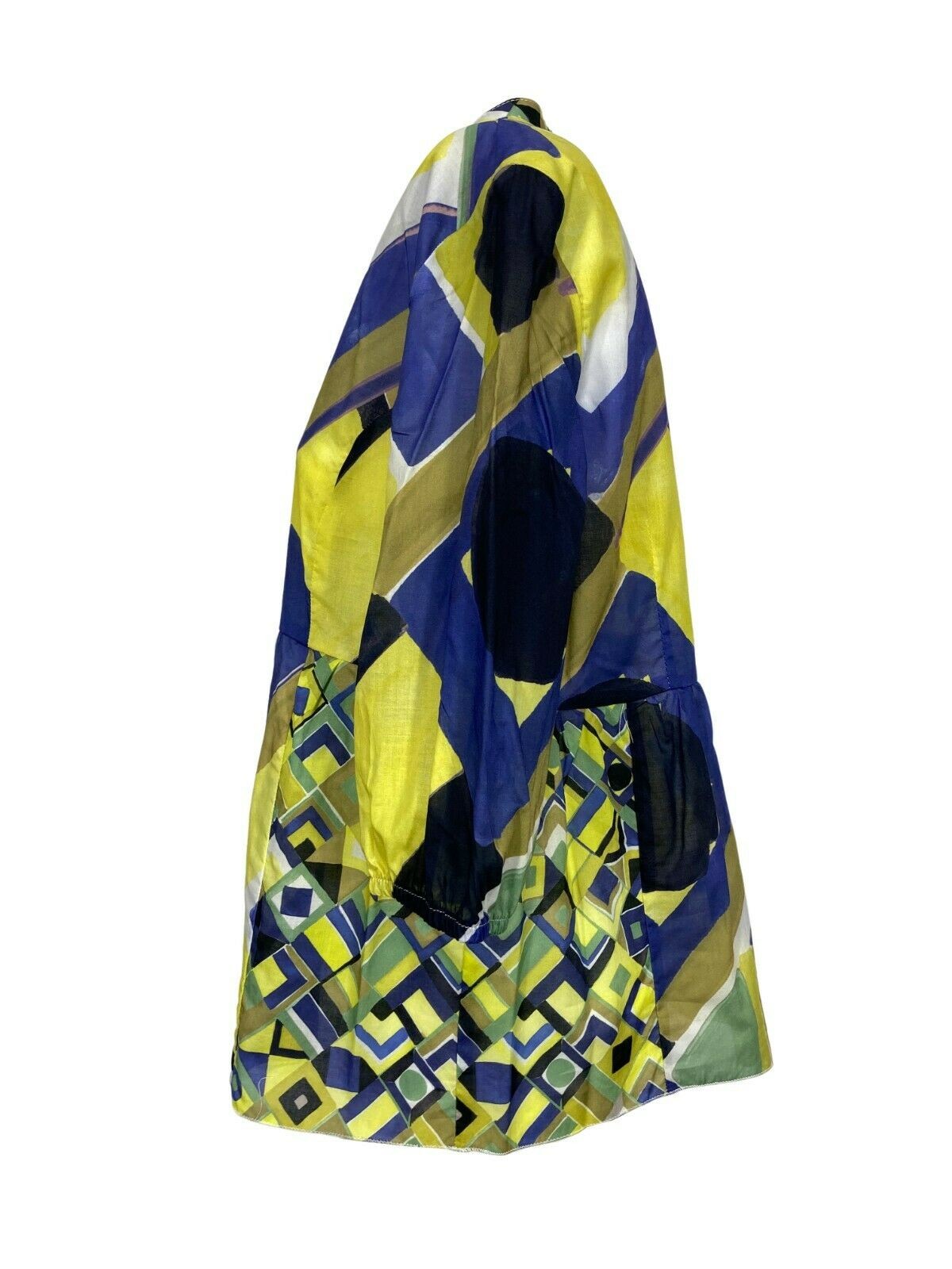 ETiCi blusa donna fantasia bluette/giallo/verde art E1/5746 100% cotone MADE IN ITALY