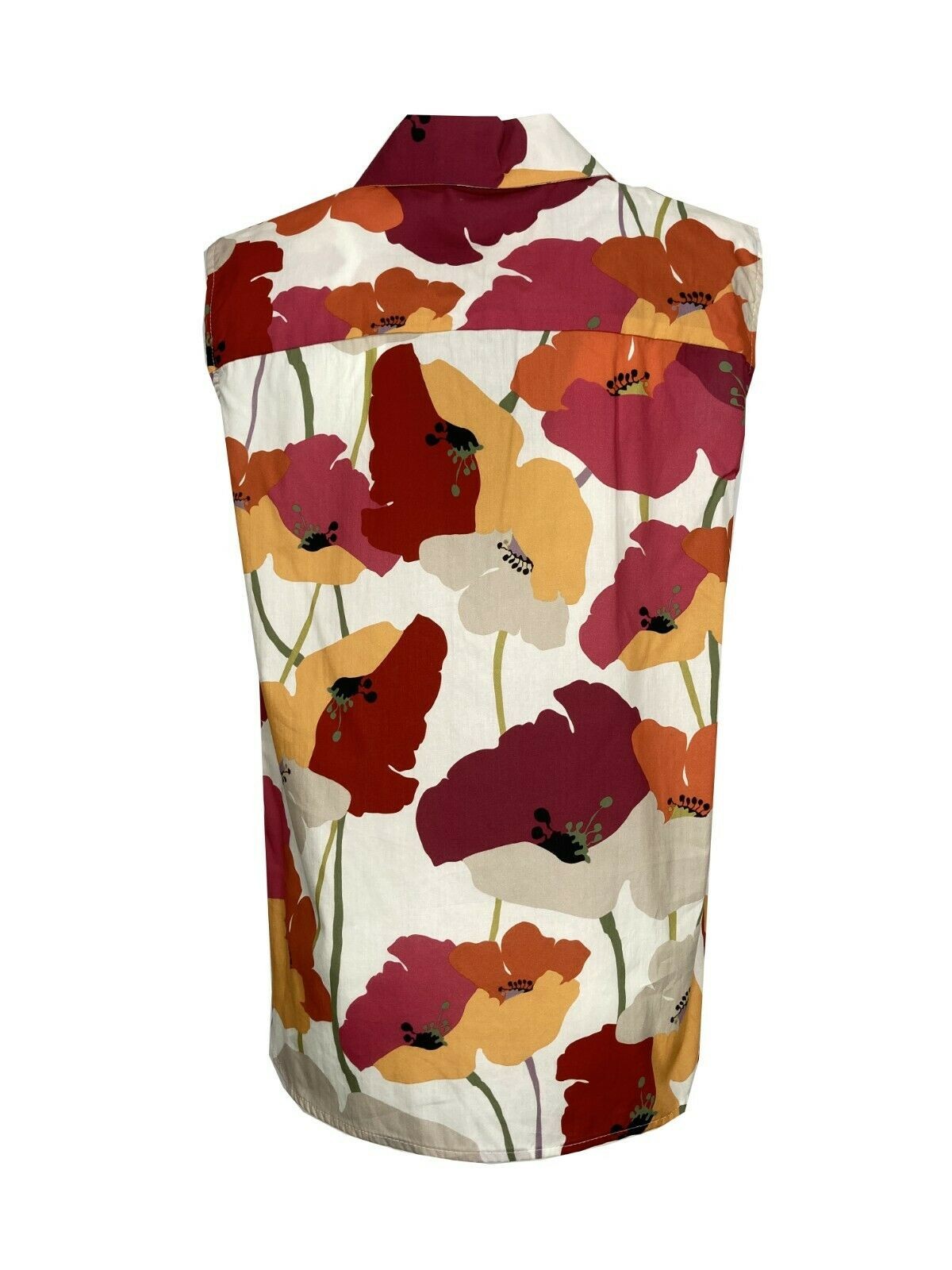 ETiCi camicia donna senza maniche fantasia floreale corallo art E1/5756 MADE IN ITALY