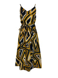 LA FEE MARABOUTEE abito donna fantasia senape/ocra/nero art FA-RO-LAURICE 100% cotone MADE IN ITALY