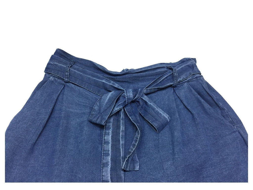 LA FEE MARABOUTEE short donna color denim leggero art FA-SH-MANDY 100% lyocell MADE IN ITALY