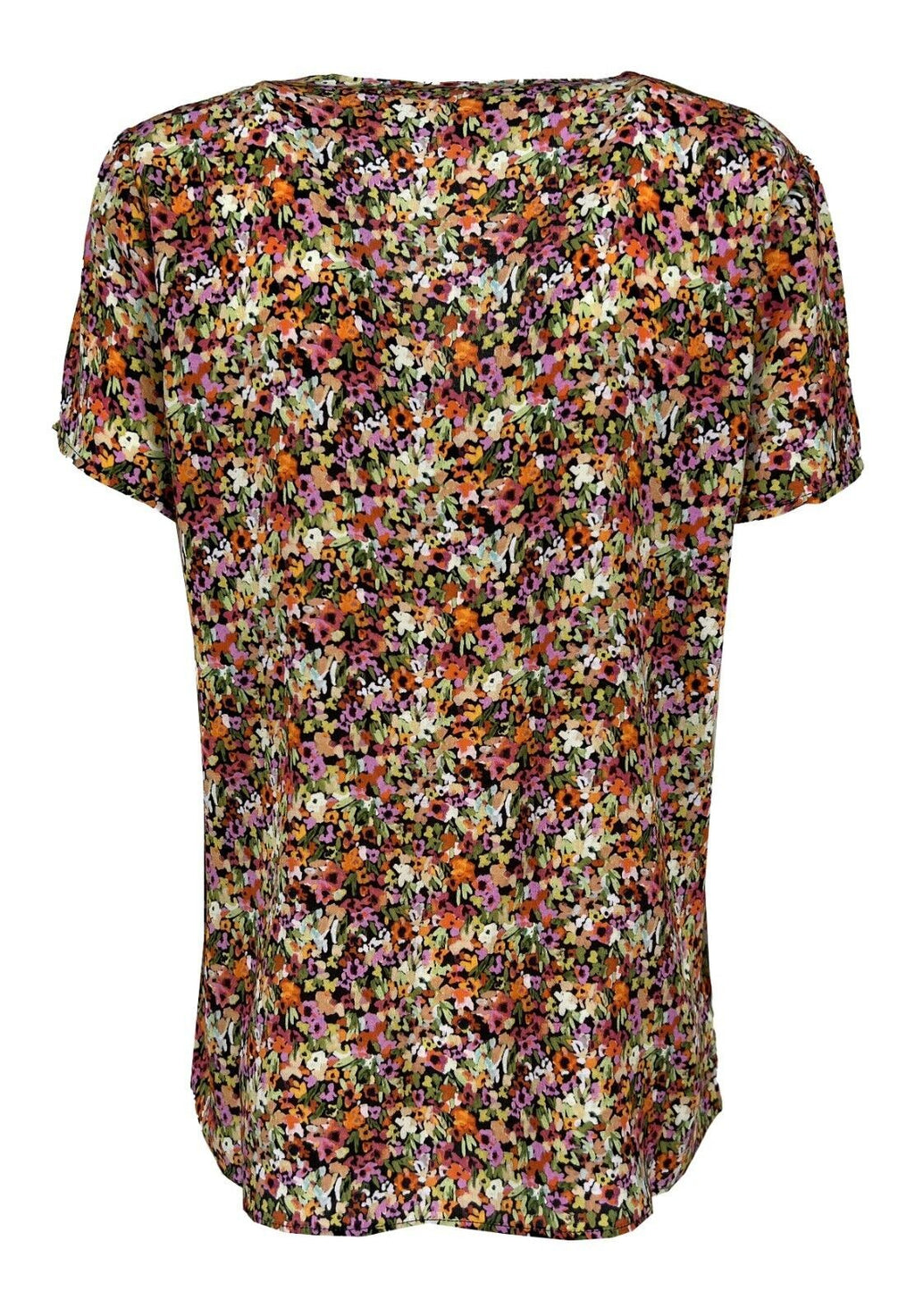 LA FEE MARABOUTEE blusa donna fantasia fiori multicolor art FD-TO-POMI-E 100% viscosa