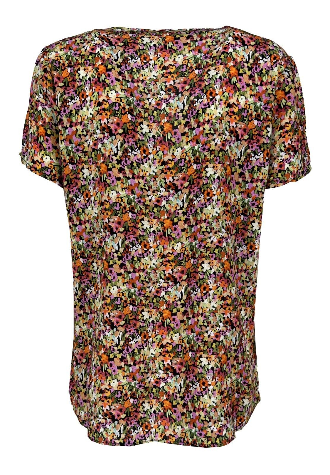 LA FEE MARABOUTEE blusa donna fantasia fiori multicolor art FD-TO-POMI-E 100% viscosa