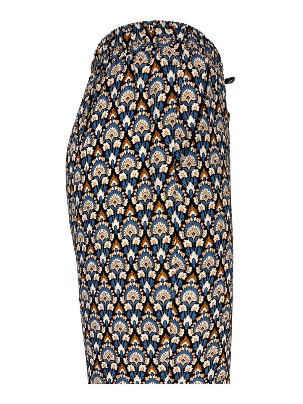 LA FEE MARABOUTEE pantalone donna palazzo celeste/arancio FD-PA-BACCHIA -T 100% viscosa MADE IN ITALY