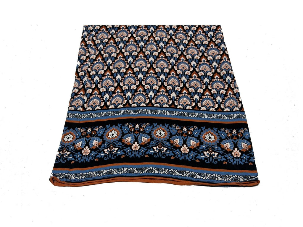 LA FEE MARABOUTEE pantalone donna palazzo celeste/arancio FD-PA-BACCHIA -T 100% viscosa MADE IN ITALY