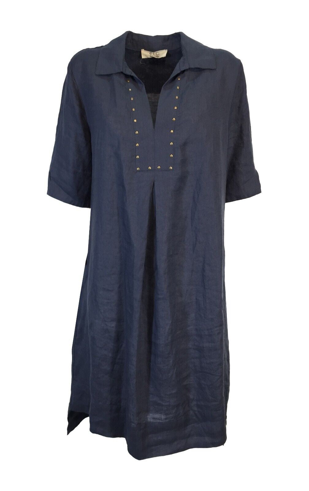 ETiCi abito donna blu chiaro art A1/3502 100% lino MADE IN ITALY